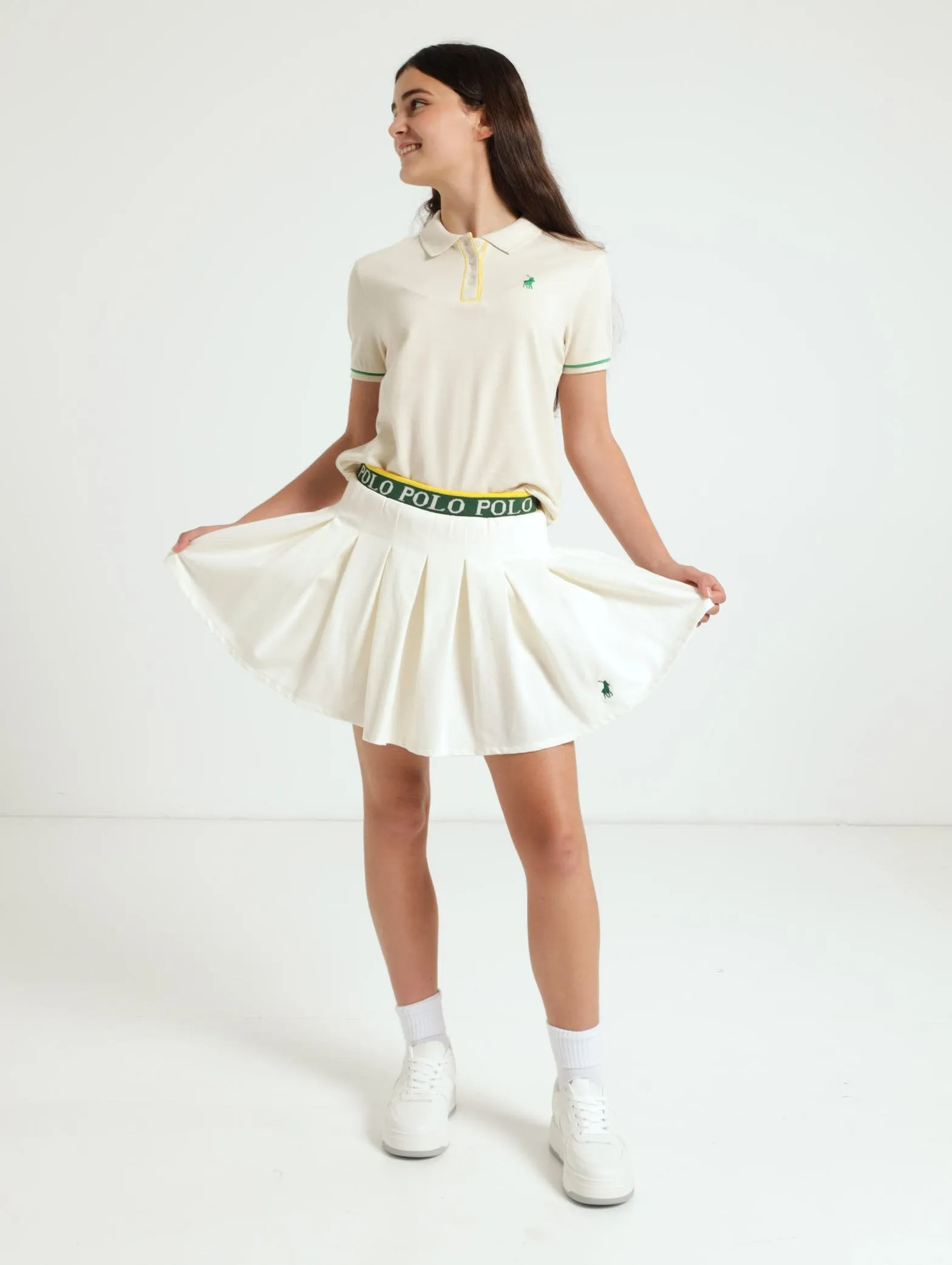 Girls Carey Tennis Skort - Milk