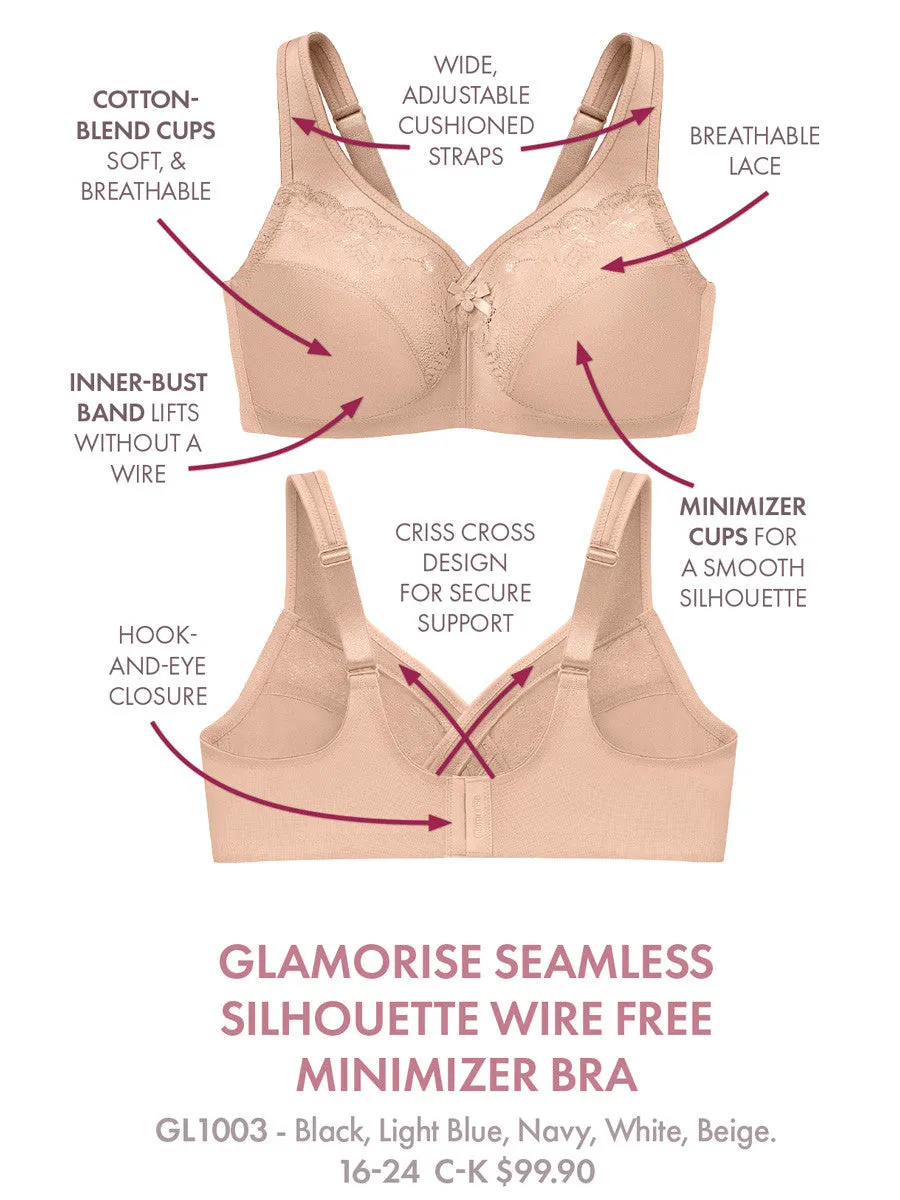 Glamorise Bra 1003 - Seamless Minimizer Support - Beige