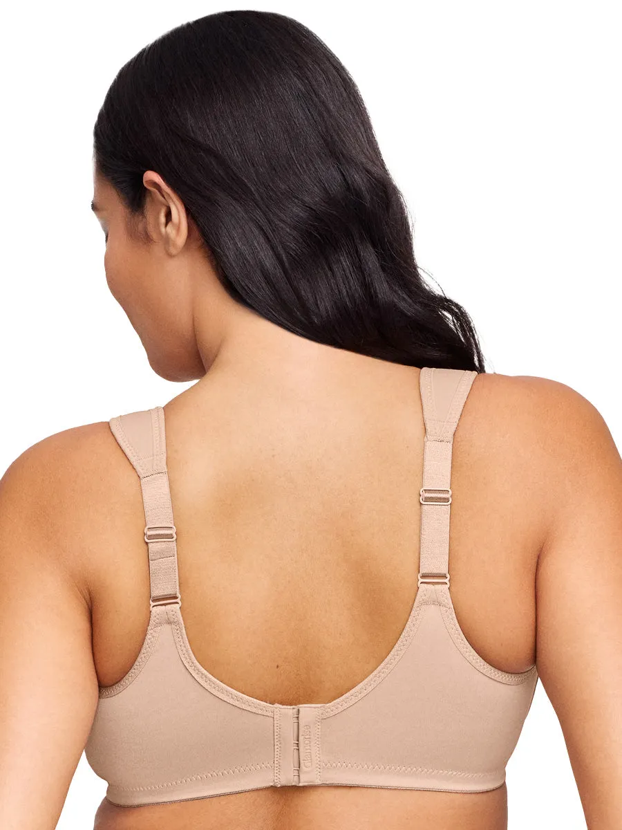 Glamorise Bra 1240 - Low Cut WonderWire Lace Bra - Cafe