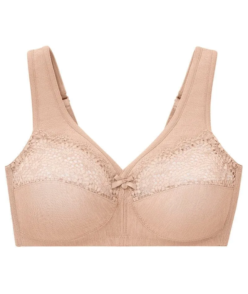 Glamorise Magiclift Moisture Control Wire-Free Bra - Cafe