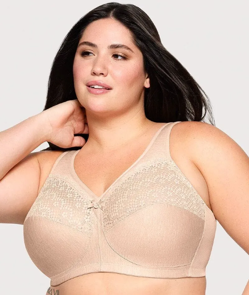 Glamorise Magiclift Moisture Control Wire-Free Bra - Cafe