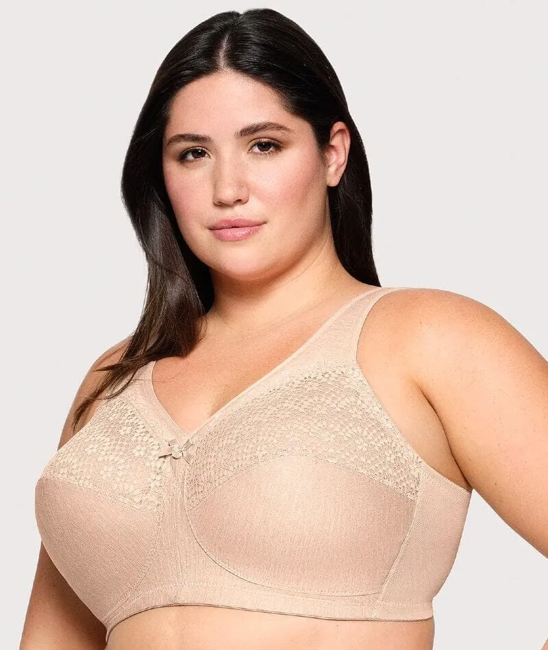 Glamorise Magiclift Moisture Control Wire-Free Bra - Cafe