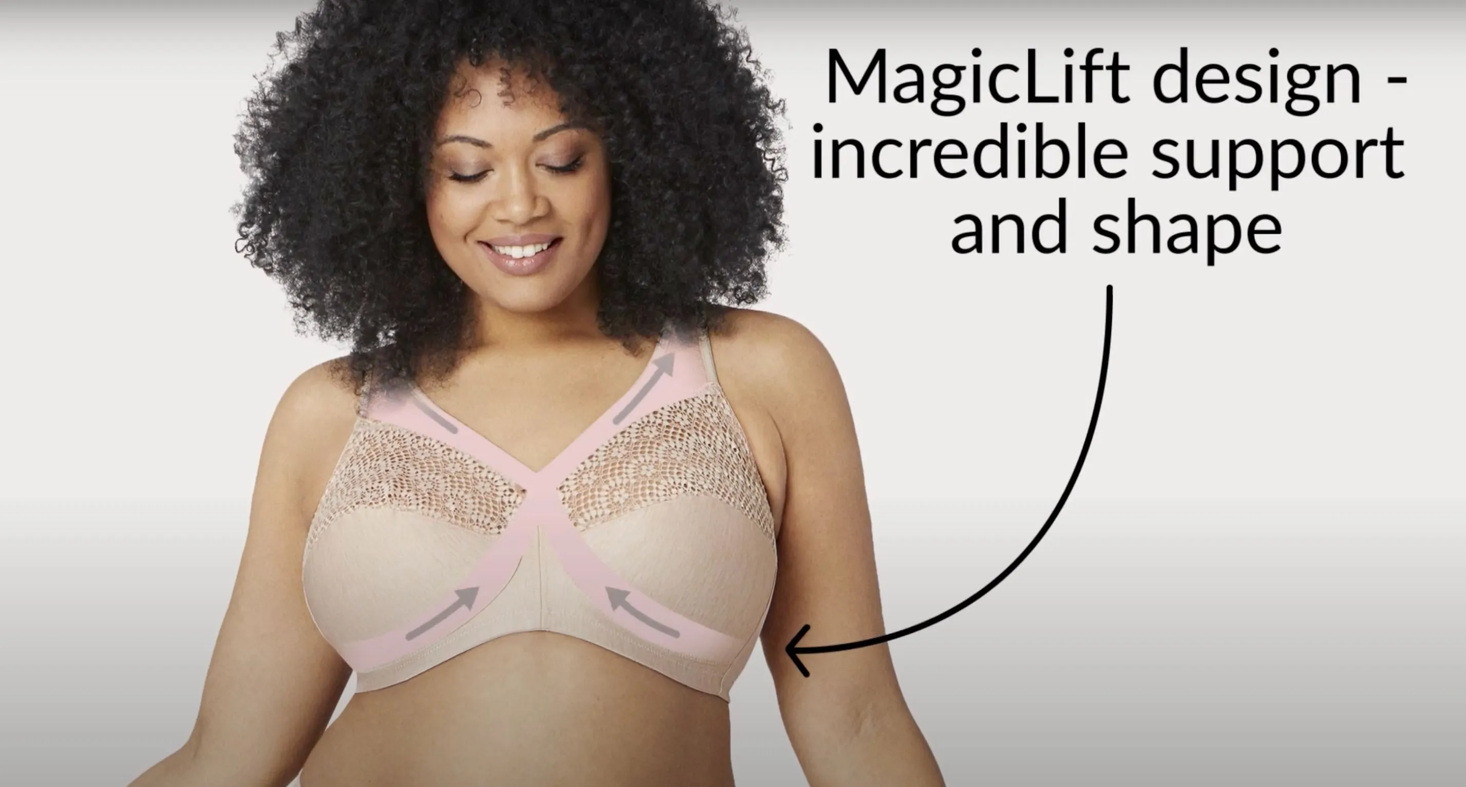 Glamorise Magiclift Moisture Control Wire-Free Bra - Cafe