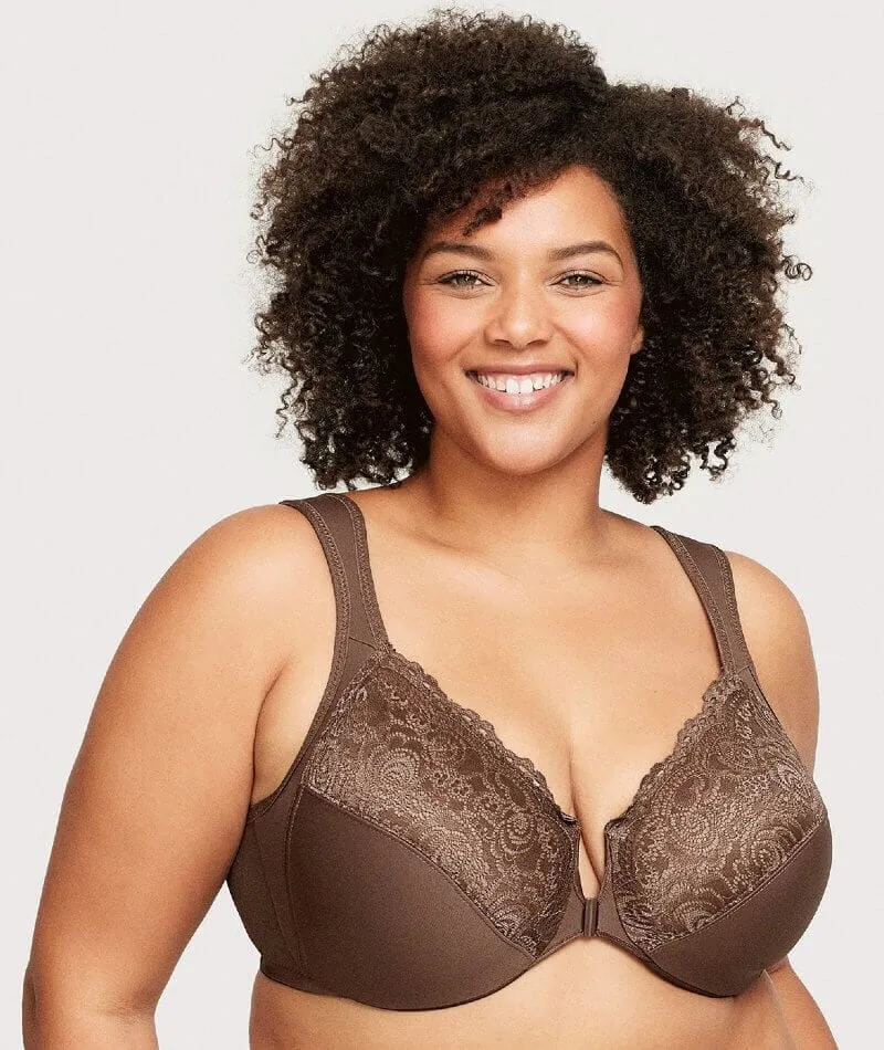 Glamorise WonderWire Front-Closure Bra - Mocha