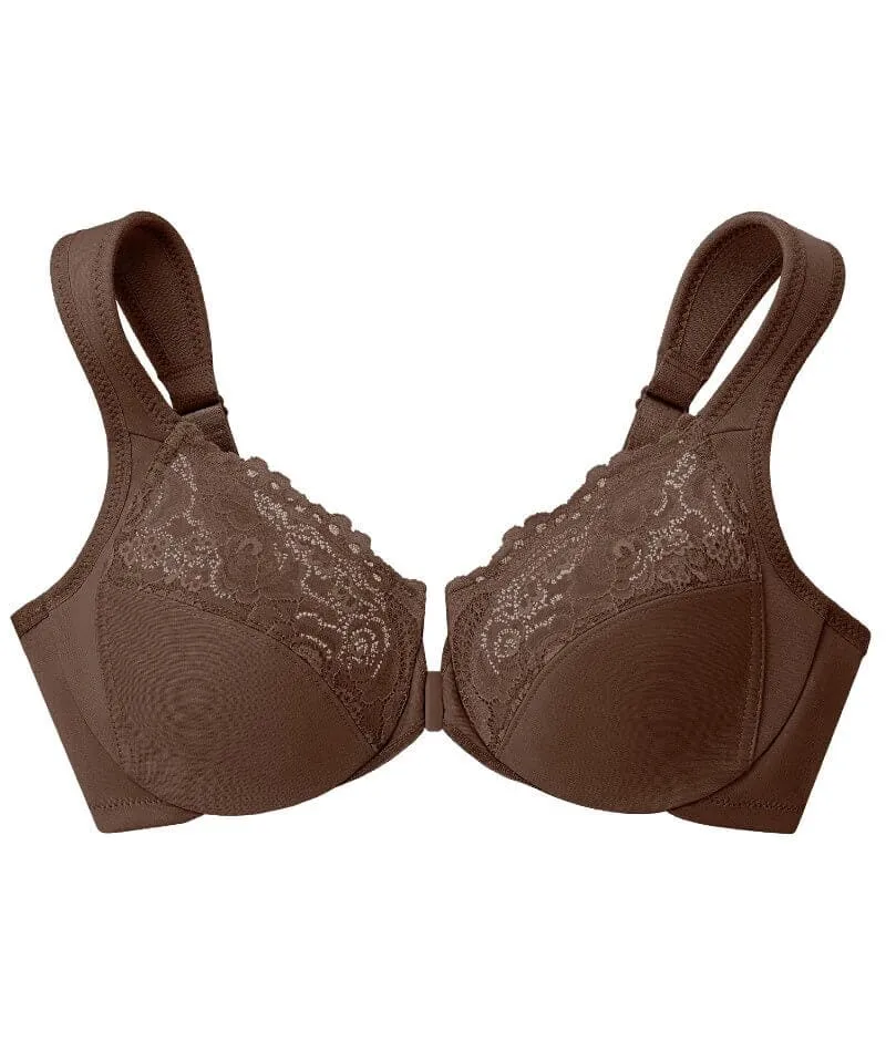 Glamorise WonderWire Front-Closure Bra - Mocha