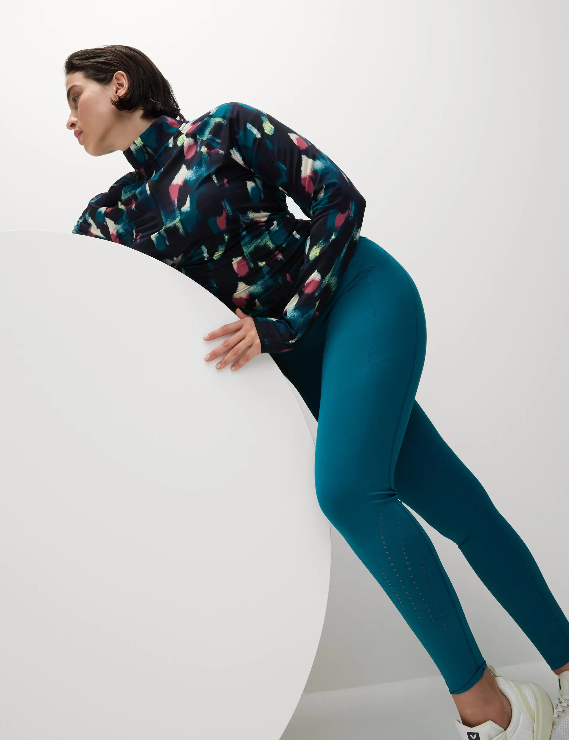 Go Train Laser Cut Gym Leggings - Dark Turquoise