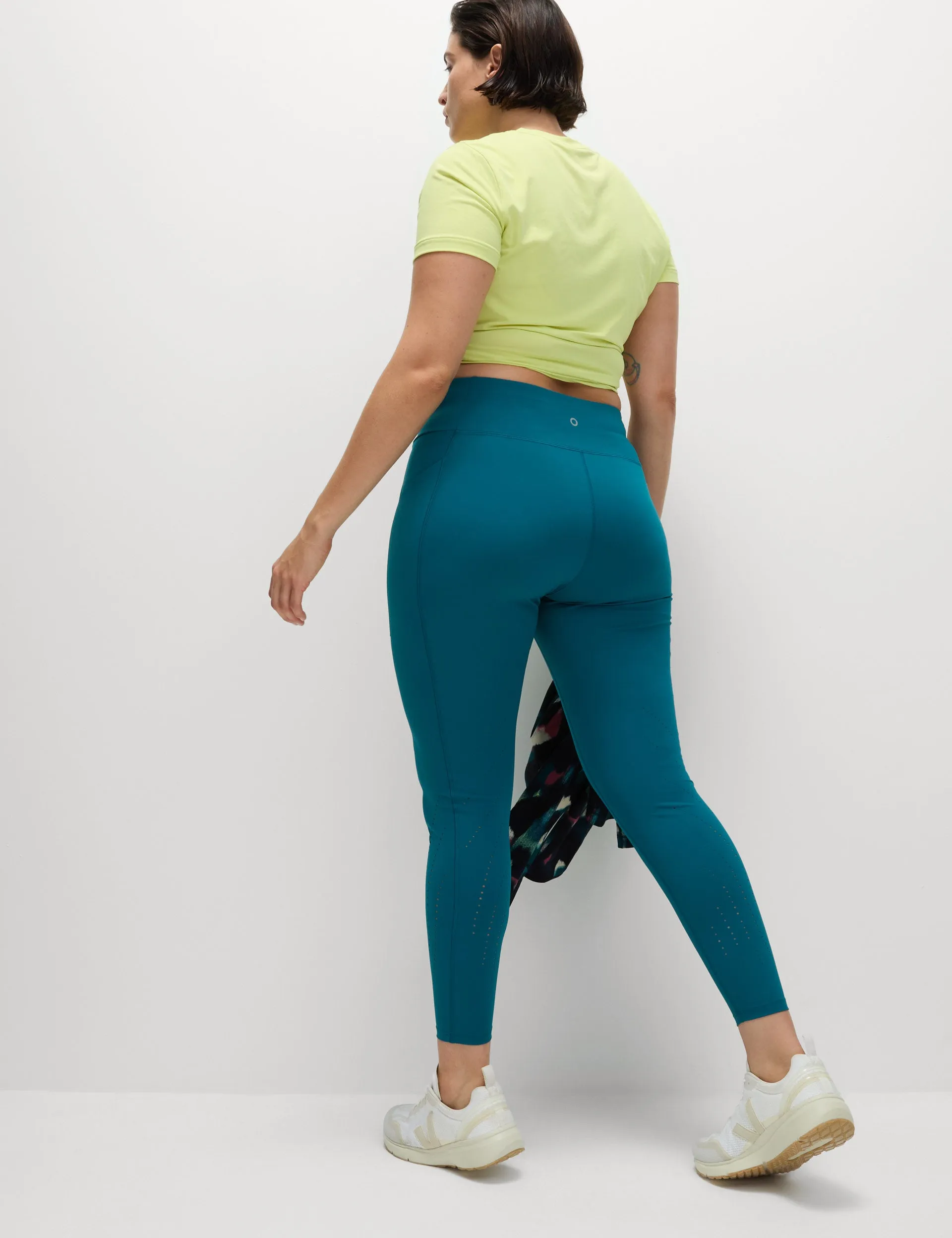 Go Train Laser Cut Gym Leggings - Dark Turquoise