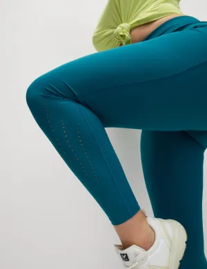 Go Train Laser Cut Gym Leggings - Dark Turquoise