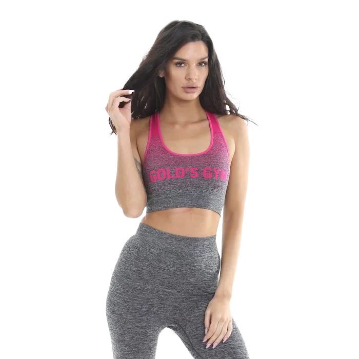 Gold's Gym Ladies Seamless Top - Pink/Charcoal