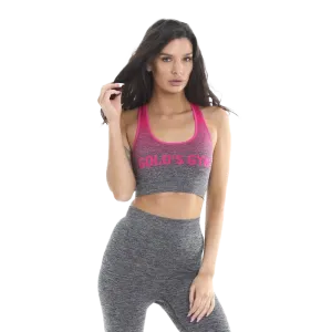 Gold's Gym Ladies Seamless Top - Pink/Charcoal