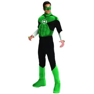 Green Lantern Costume Men's Deluxe Muscle Chest Jumpsuit
