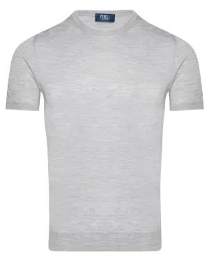 Grey Textured Crewneck Knit