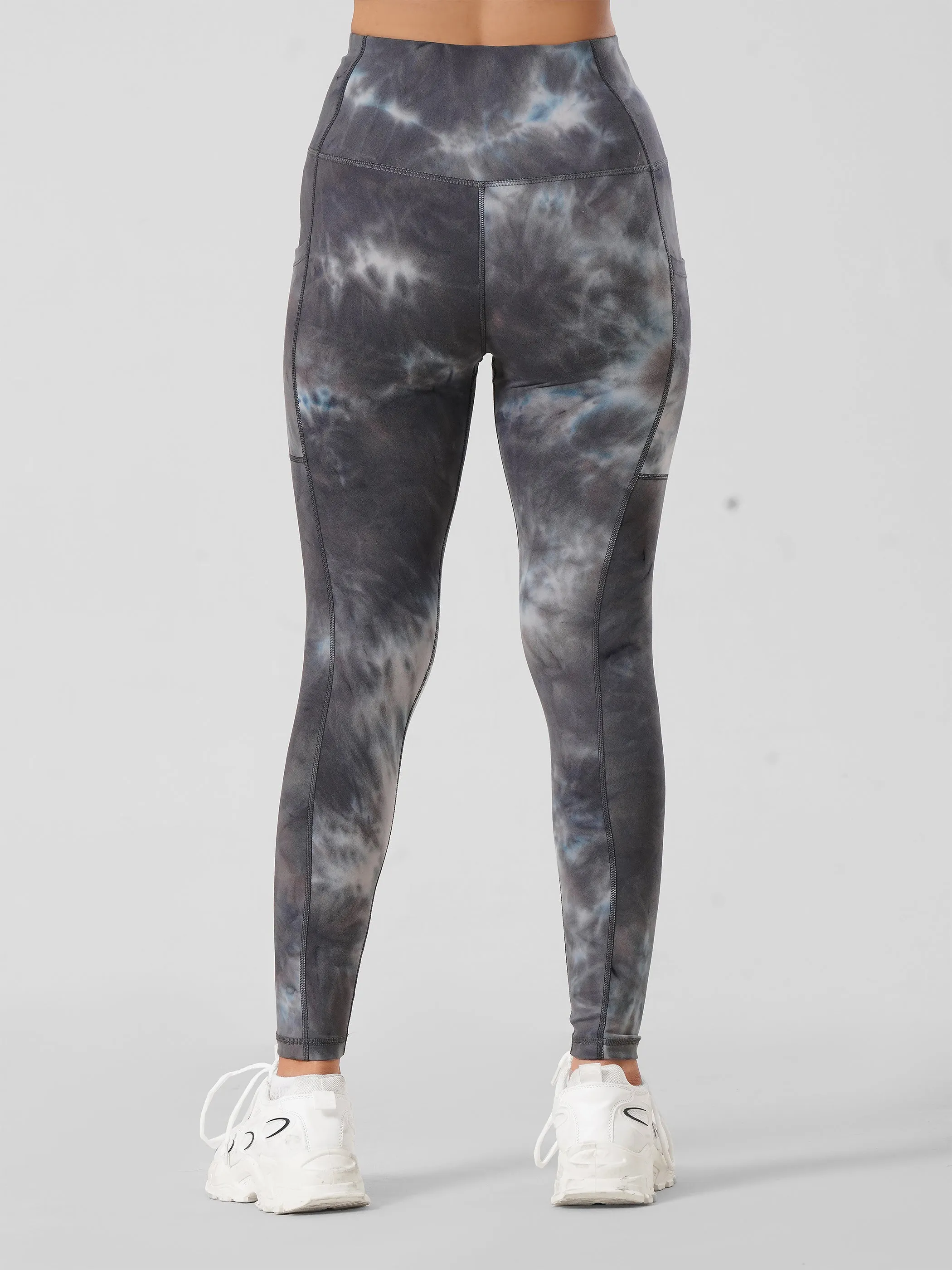 Grey tie & dye pocket legging