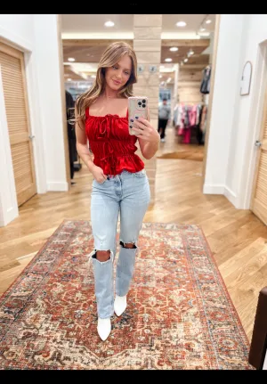 Hallie Red Top