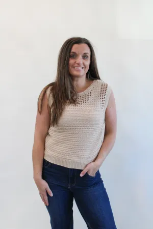 HALLIE SIDE BUTTON SWEATER TANK