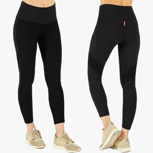 Hard Tail High Waisted Tonal Black Stripe Capri