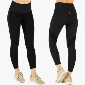 Hard Tail High Waisted Tonal Black Stripe Capri