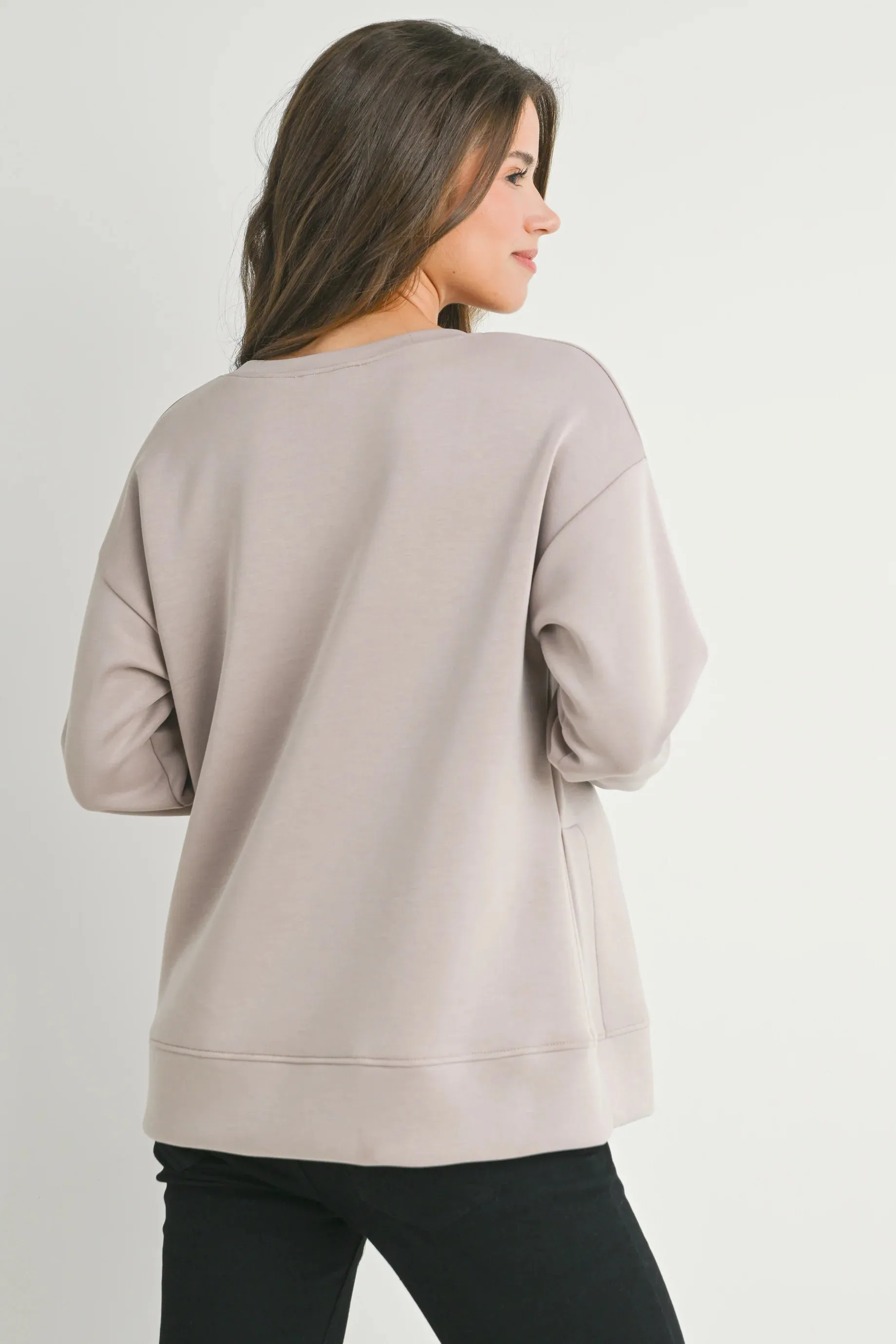 Hello Miz Side Slit Maternity Pullover Sweatshirt