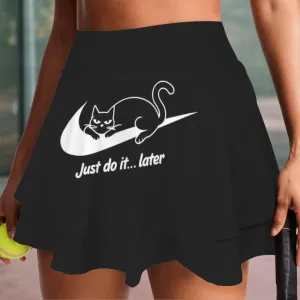 High Waist Layered Ruffle Pockets Sports Skirts