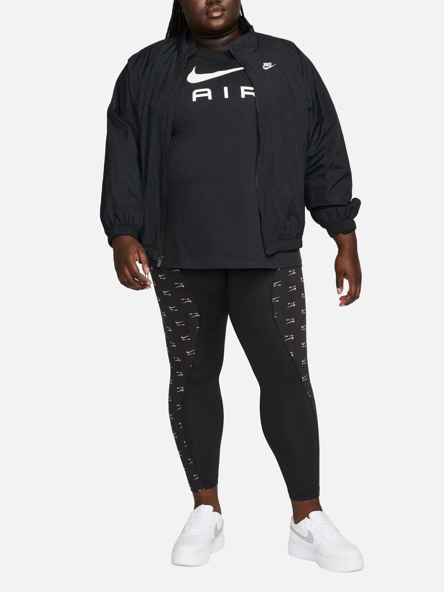 High-Waisted Full-Length Plus Size Leggings - Black