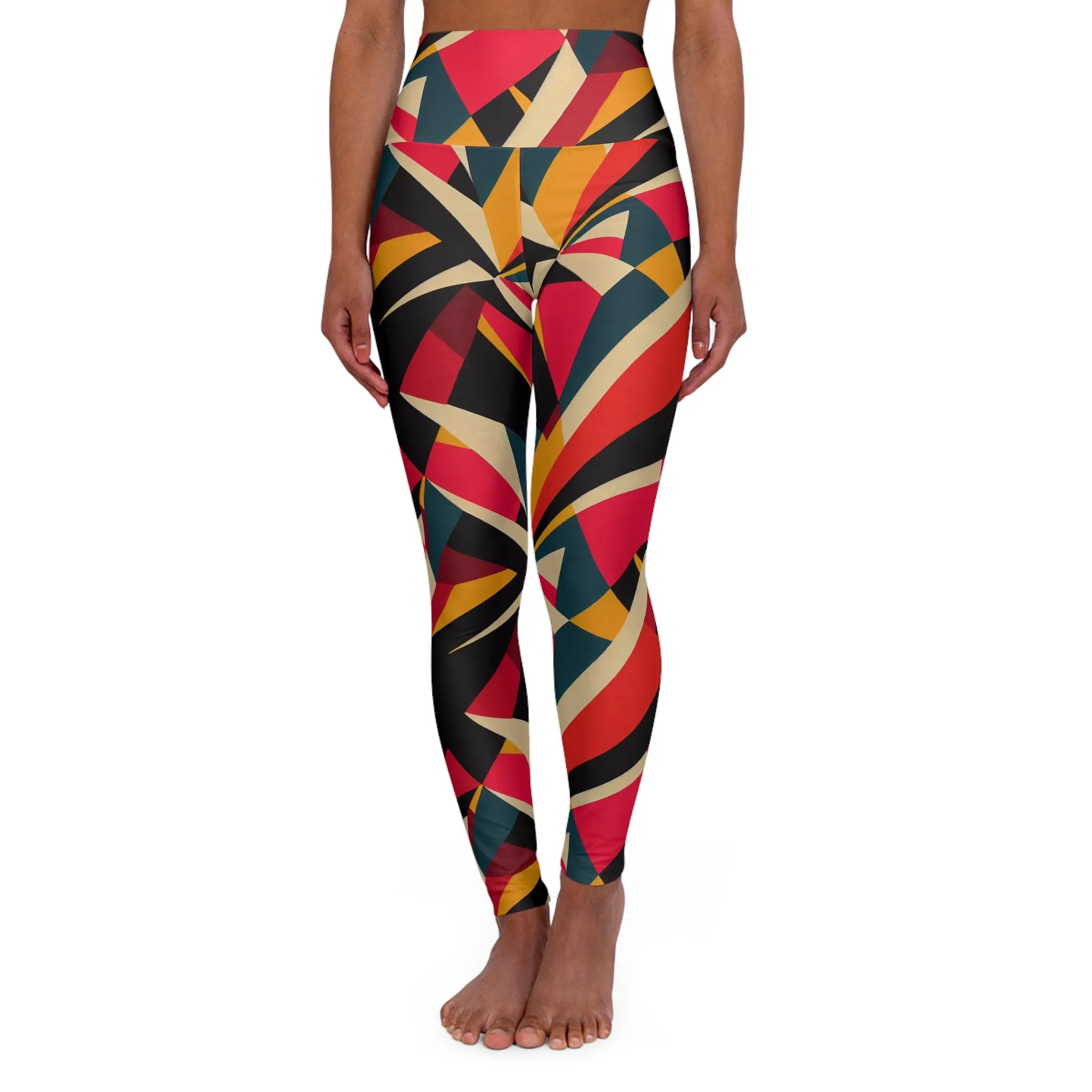 High Waisted Leggings - Abstract Burst