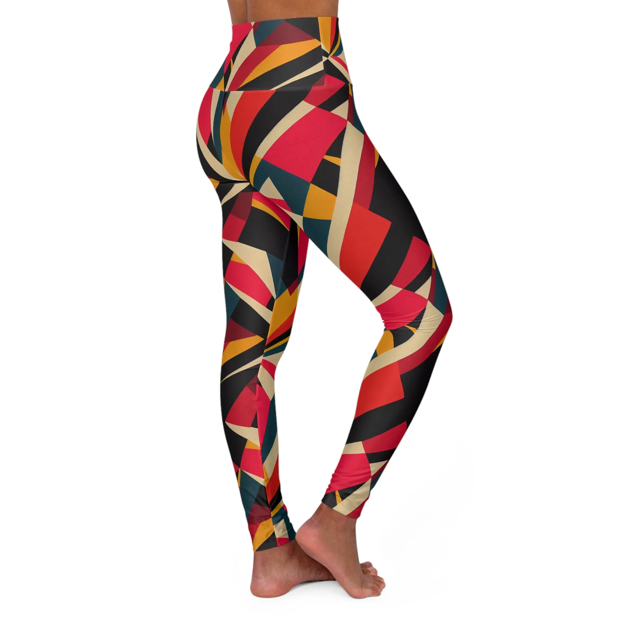 High Waisted Leggings - Abstract Burst