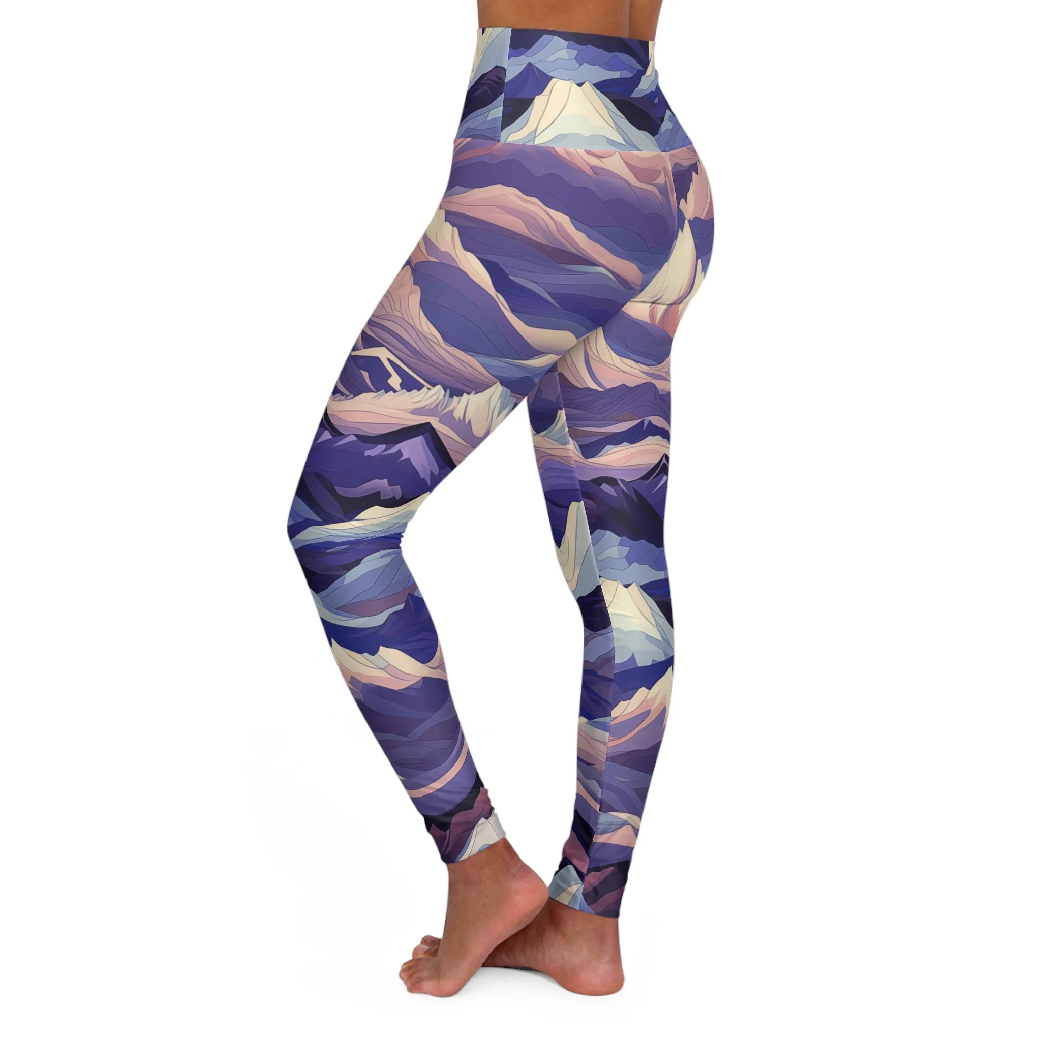 High Waisted Leggings - Euphemia Daugavpils Anime Mountains