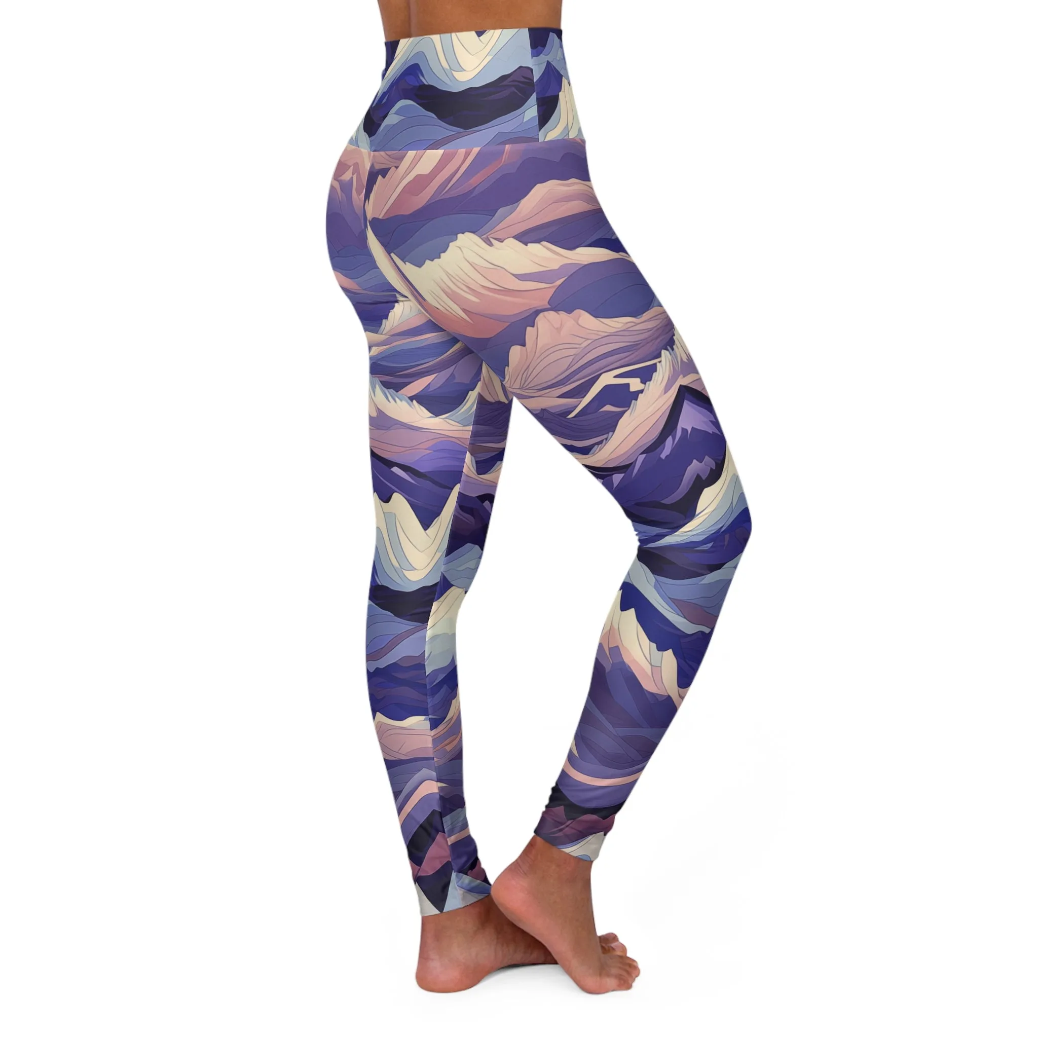 High Waisted Leggings - Euphemia Daugavpils Anime Mountains