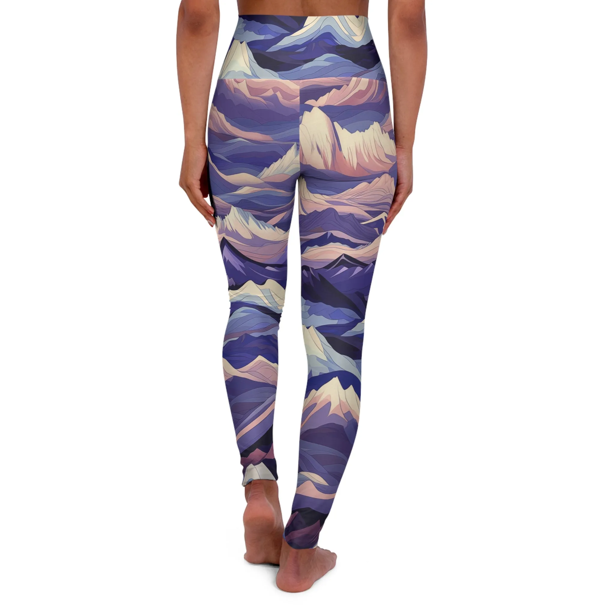 High Waisted Leggings - Euphemia Daugavpils Anime Mountains