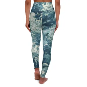 High Waisted Leggings - Modern Parisian Jouy