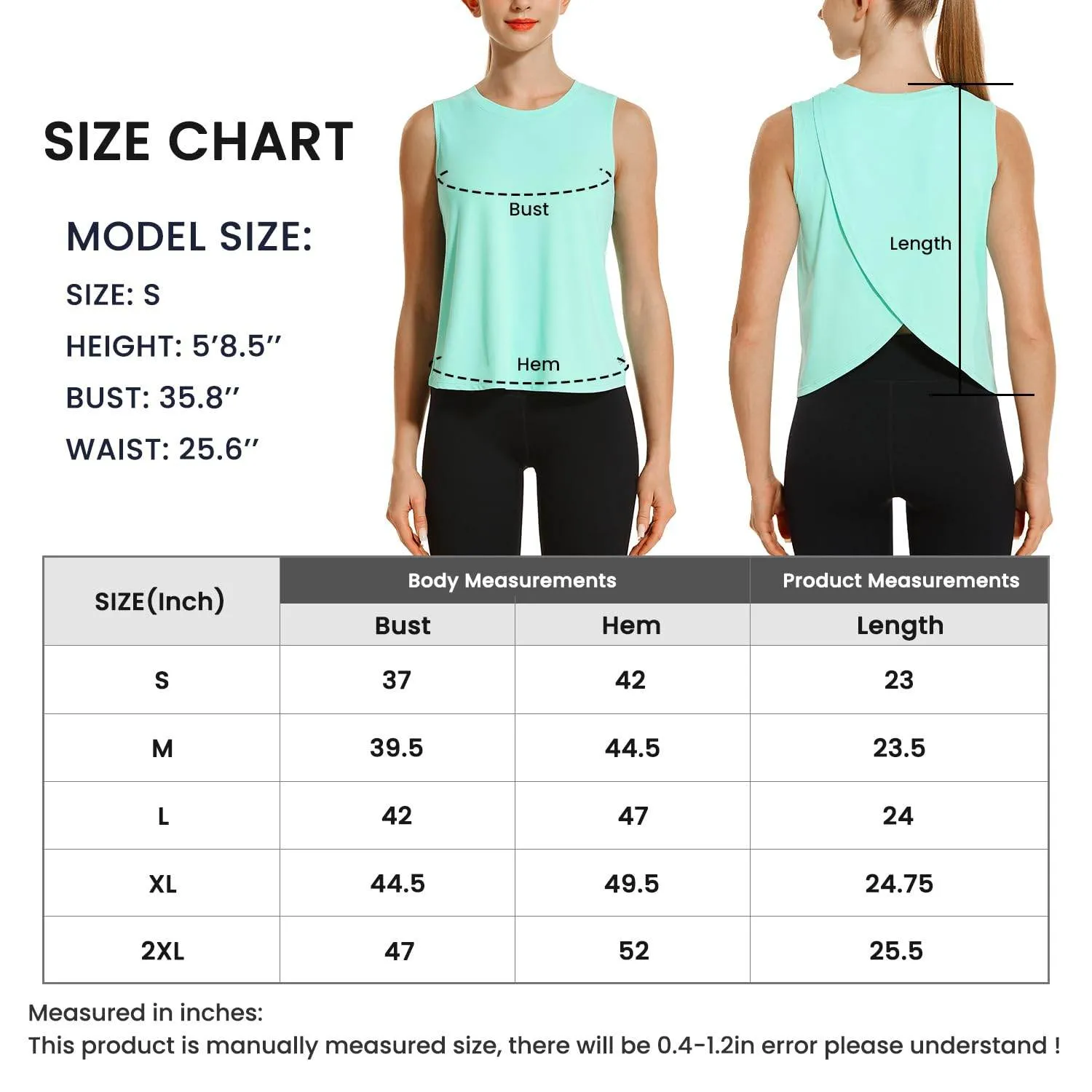 HODOSPORTS Womens Workout Tops Open Back Tank Tops Sleeveless Athletic Yoga Shirts Loose Fit in White Medium