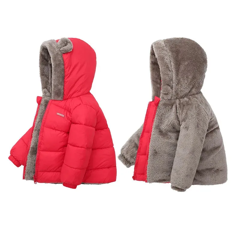 Hooded Fleece Coat for Baby Boys and Girls
