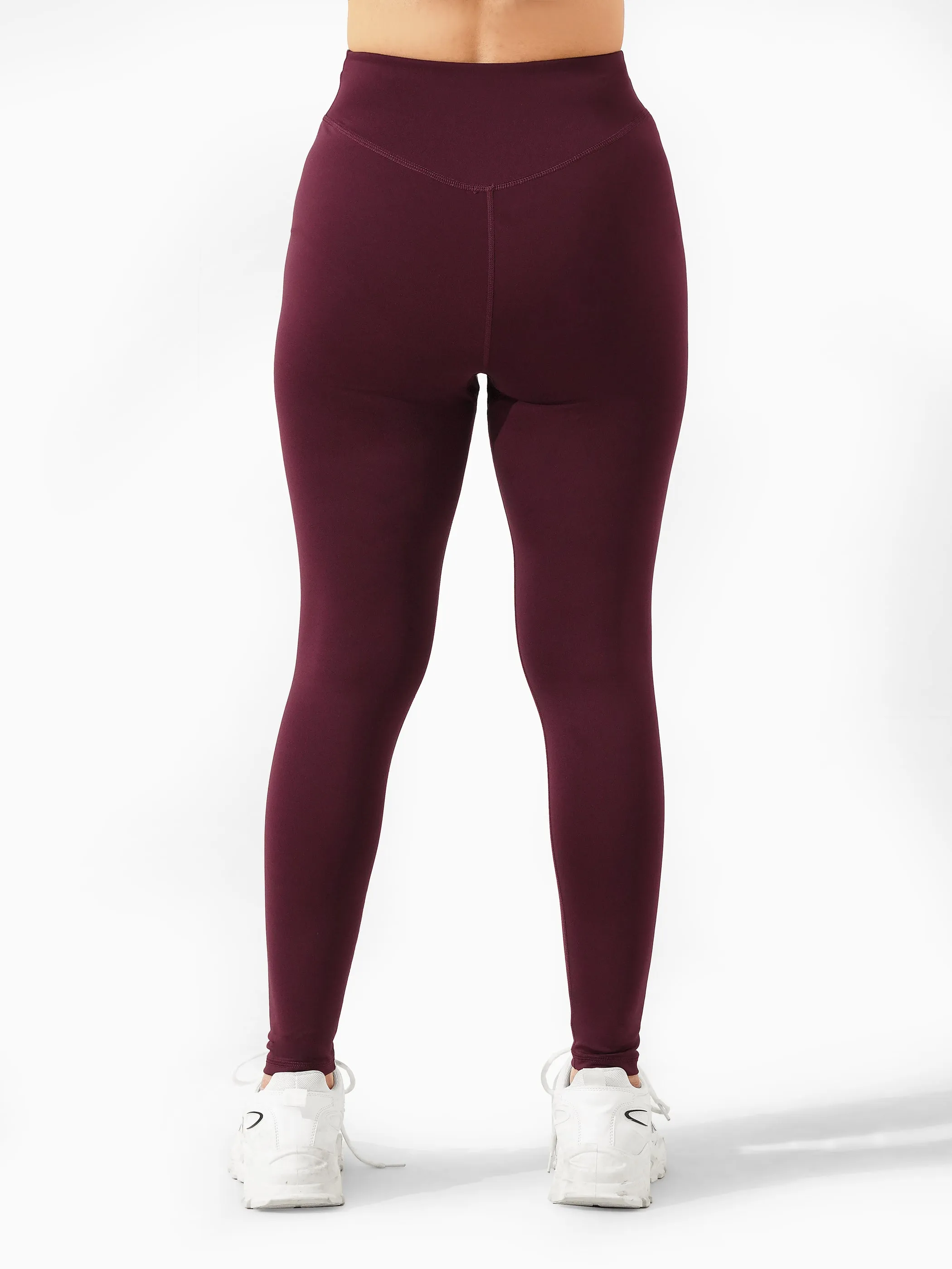 Hyperluxe Curved Legging in Maroon