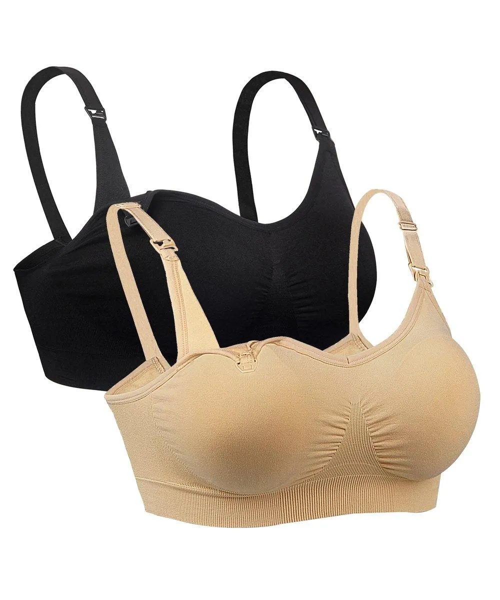 iLoveSIA 2PACK Womens Maternity and Nursing Bras for Everyday Wear