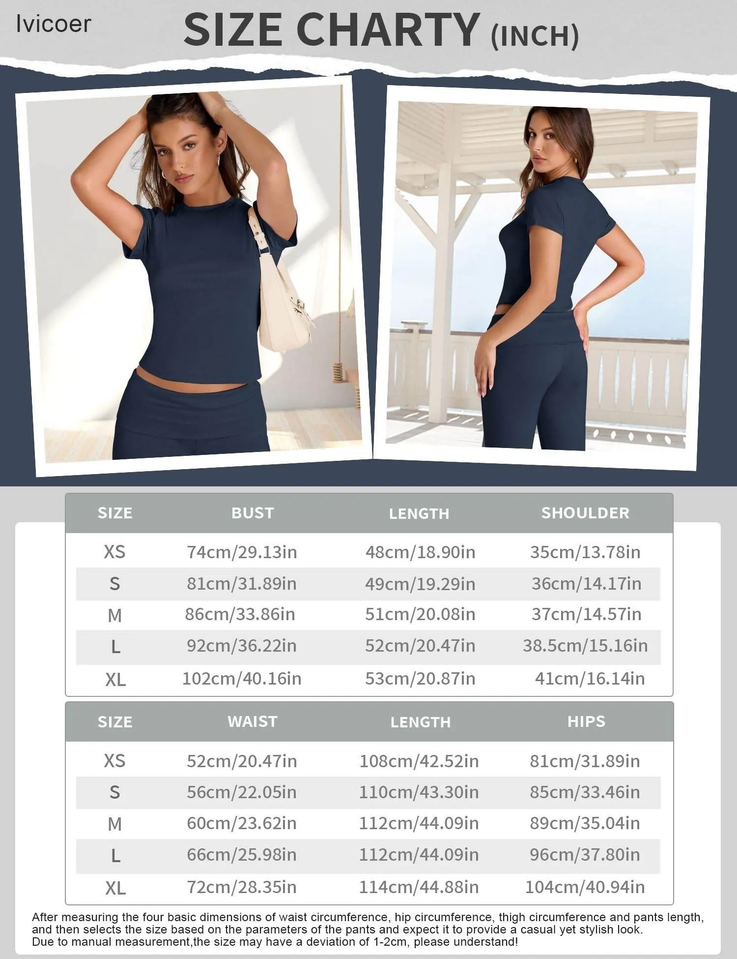 Ivicoer Women's Two Piece Outfit Basic Short Sleeve Crop Top and Low Rise Flare Pants Set High Waisted Pants Lounge 2 Piece Yoga Tracksuit Women Outfits Black M