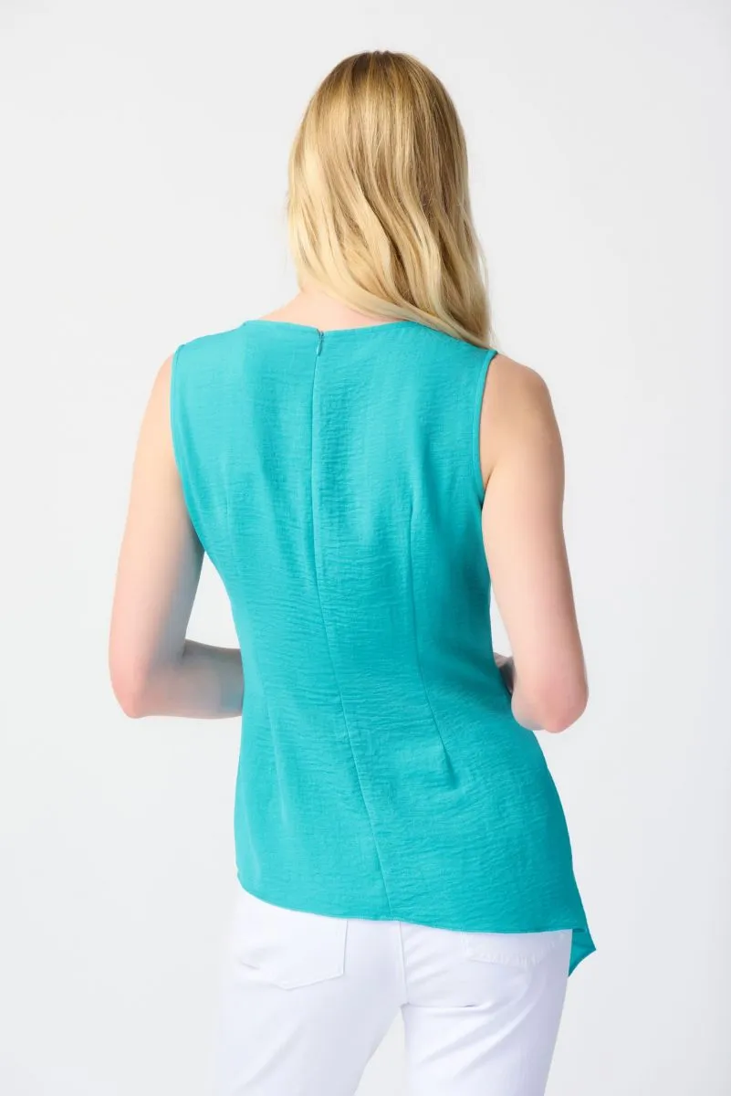 Joseph Ribkoff Seaview Sleeveless Asymmetric Gauze Tunic Top 241238