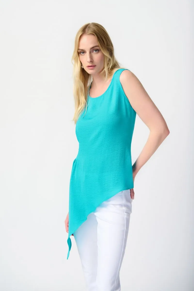 Joseph Ribkoff Seaview Sleeveless Asymmetric Gauze Tunic Top 241238