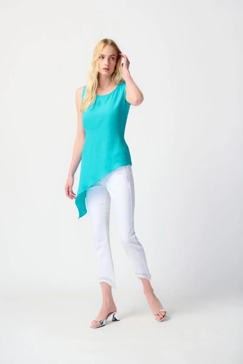 Joseph Ribkoff Seaview Sleeveless Asymmetric Gauze Tunic Top 241238
