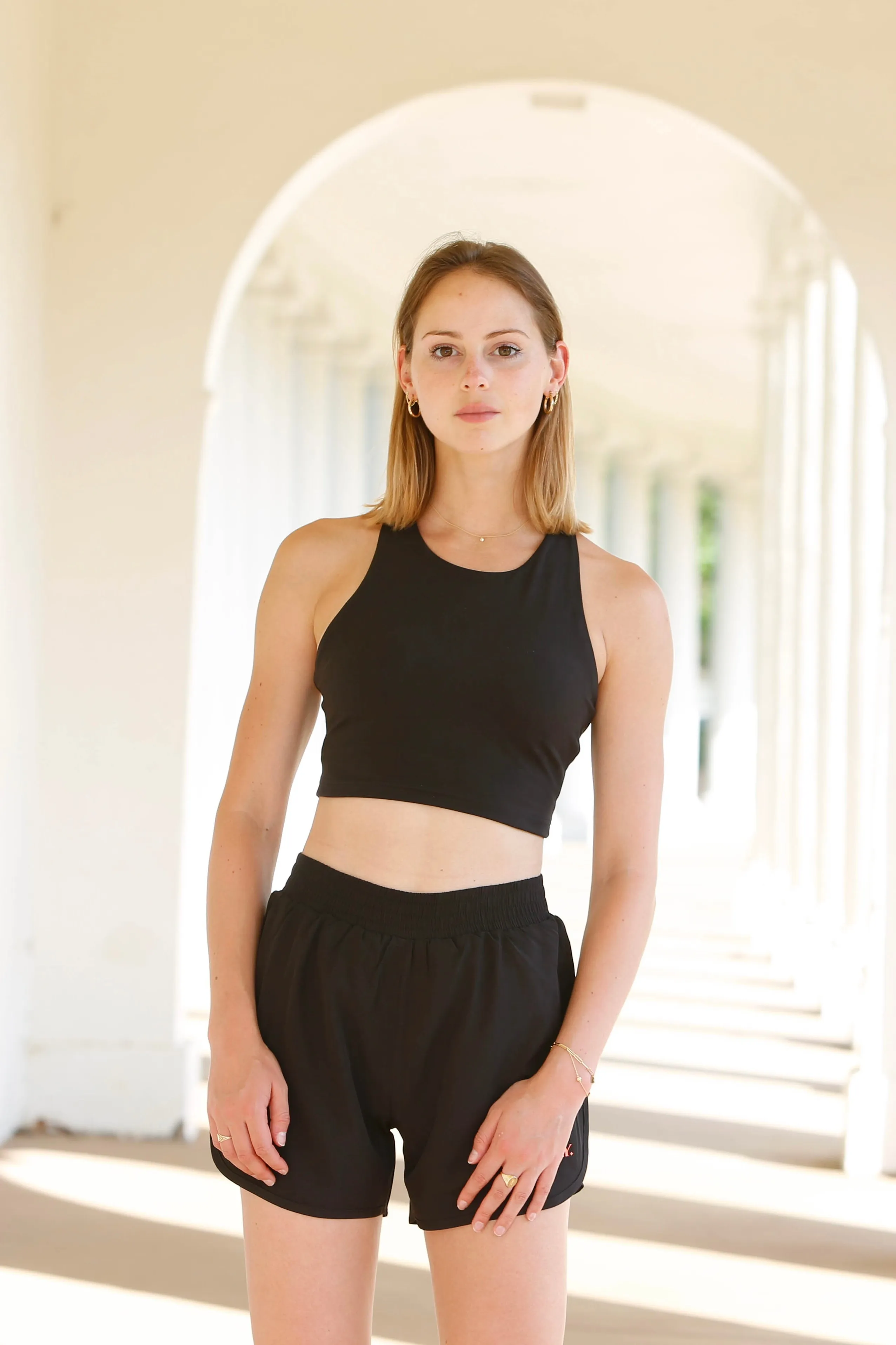 Kella Pocket Crop Top (cherry ribbed)