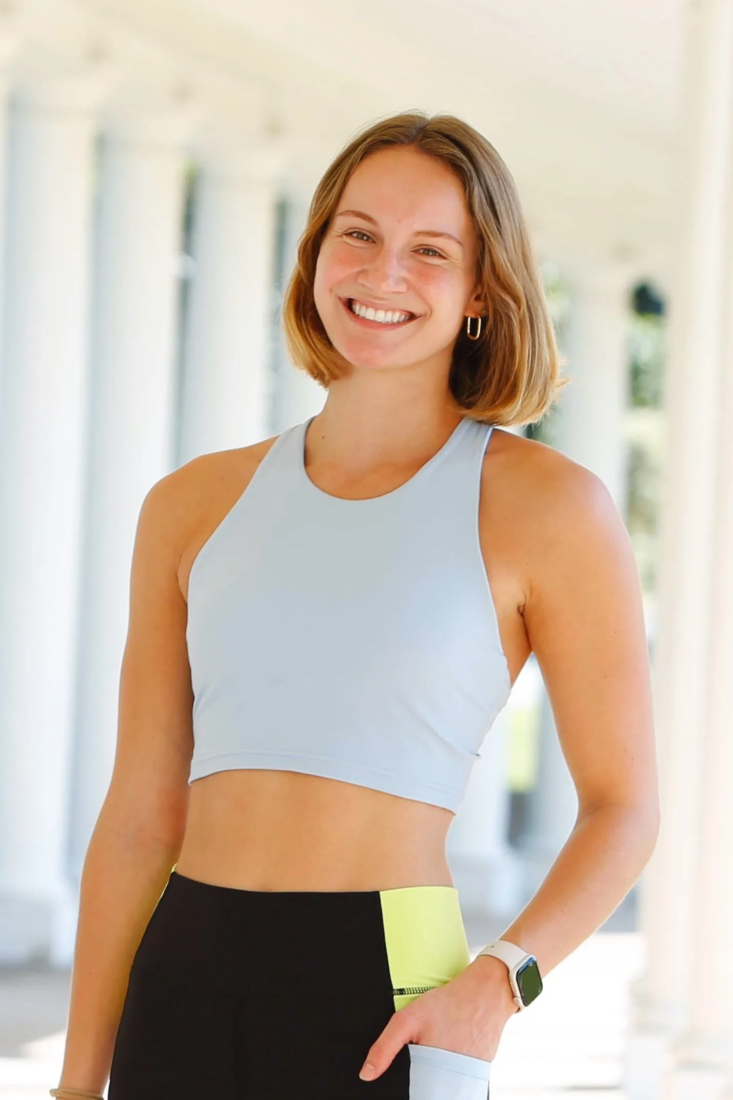 Kella Pocket Crop Top (FeelSoft™ baby blue) (L, XL only)