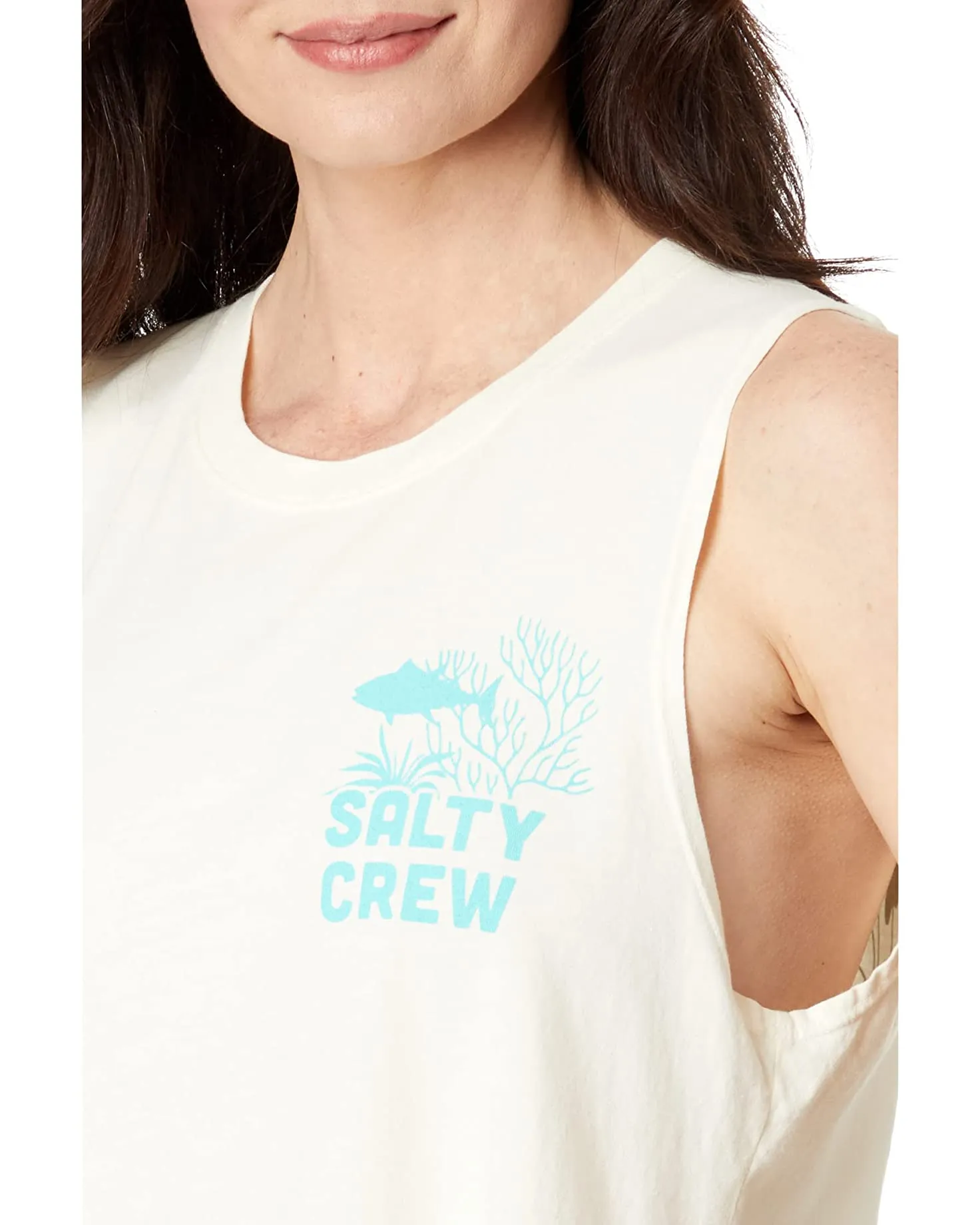 Kelp Forest Cropped Muscle Tank - Bone