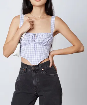 Key Hole Corset Peasant Crop Top