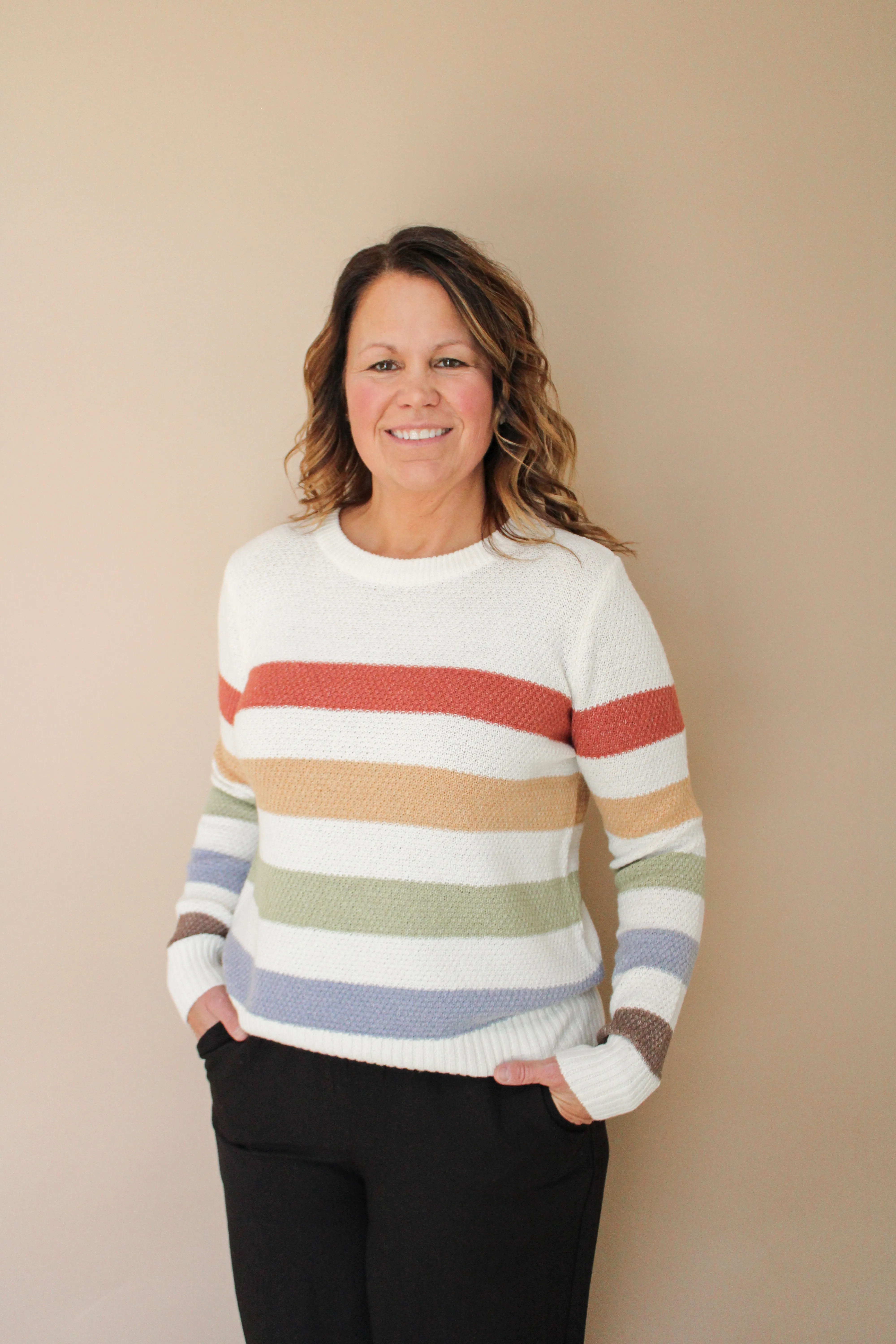 KIEDRA STRIPED LIGHTWEIGHT SWEATER
