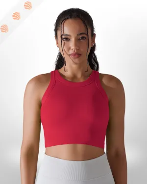 Knitting Solid Rib Sleeveless Fitness Tank Top