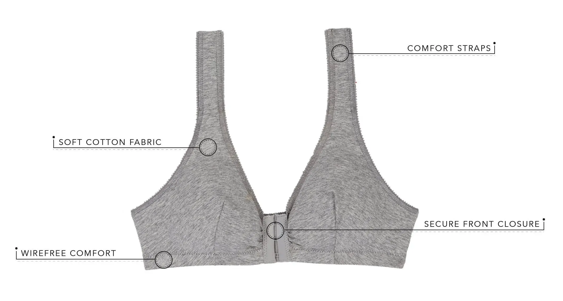 Leading Lady The Meryl Cotton Front Opening Wire-free Leisure Bra - Ecru