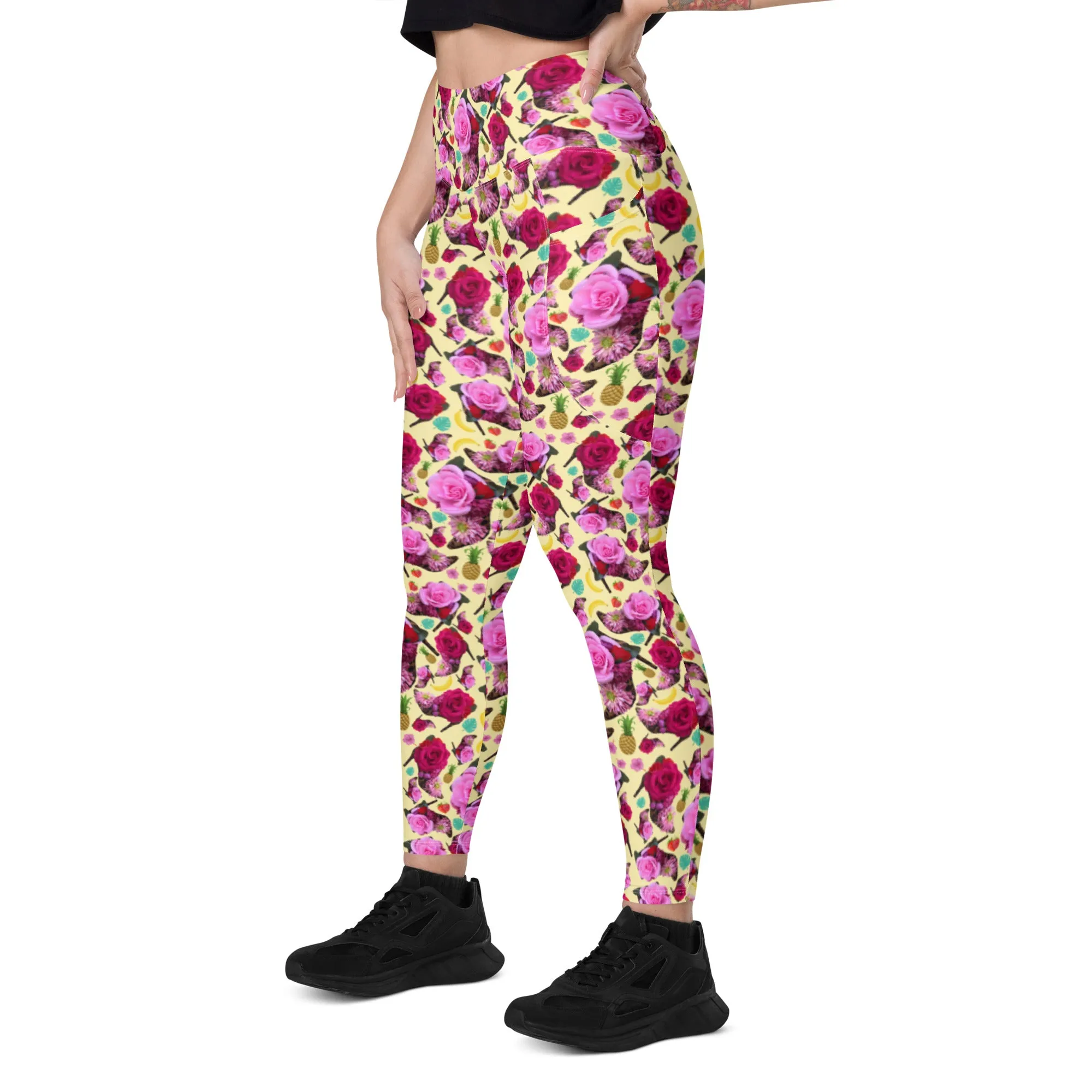 Leggings with pockets 'Jungle Flower'
