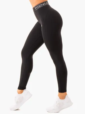 Level Up High Waisted Scrunch Leggings - Black