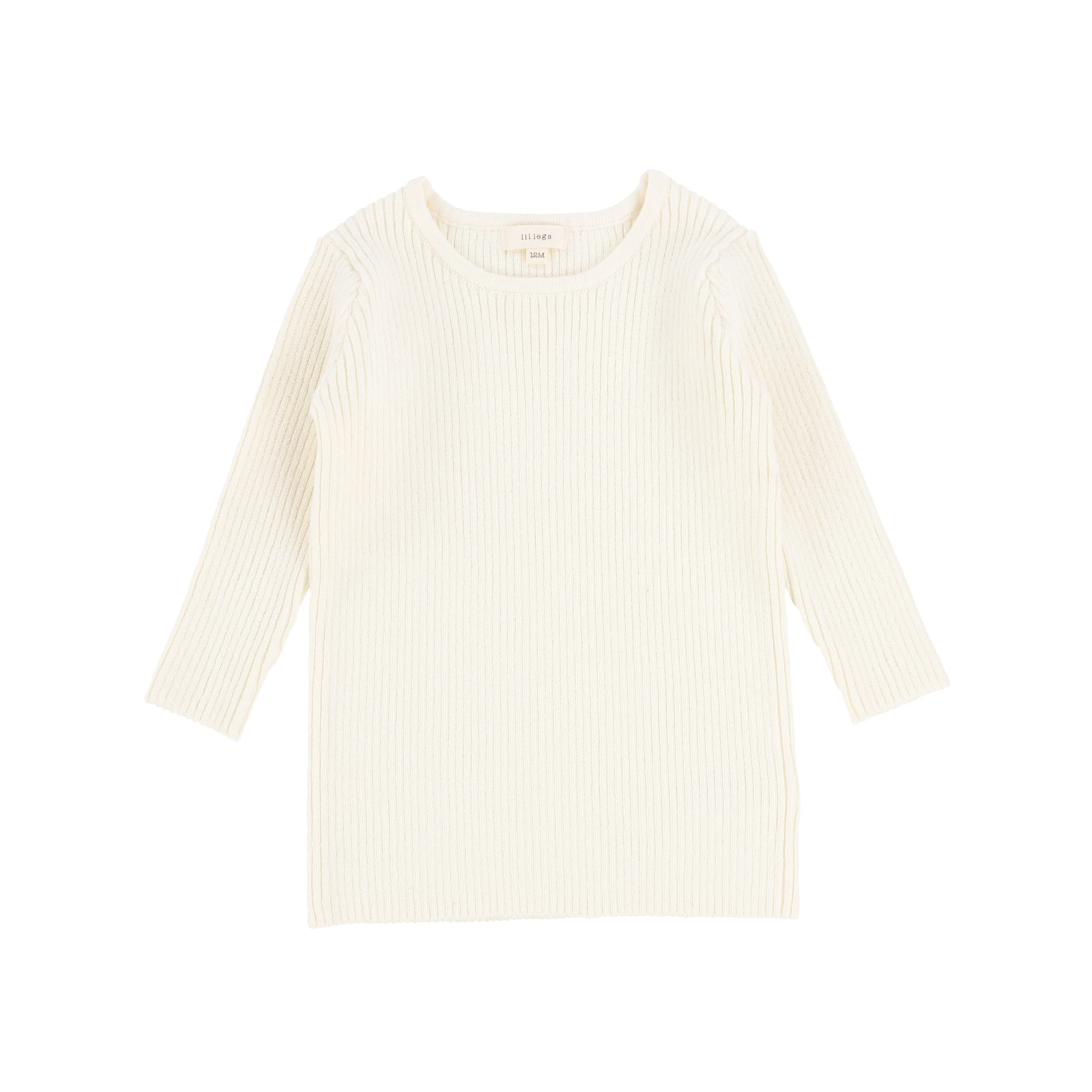 Lil Legs Knit Crewneck Long Sleeve Sweater - Cream