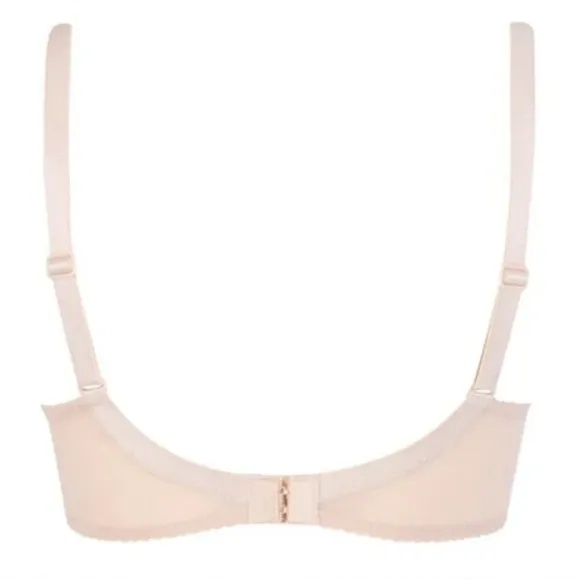 Lise Charmel Splendeur Soie Wired Nude/Dusky Pink Silk Full Cup Bra 34F (DDD)