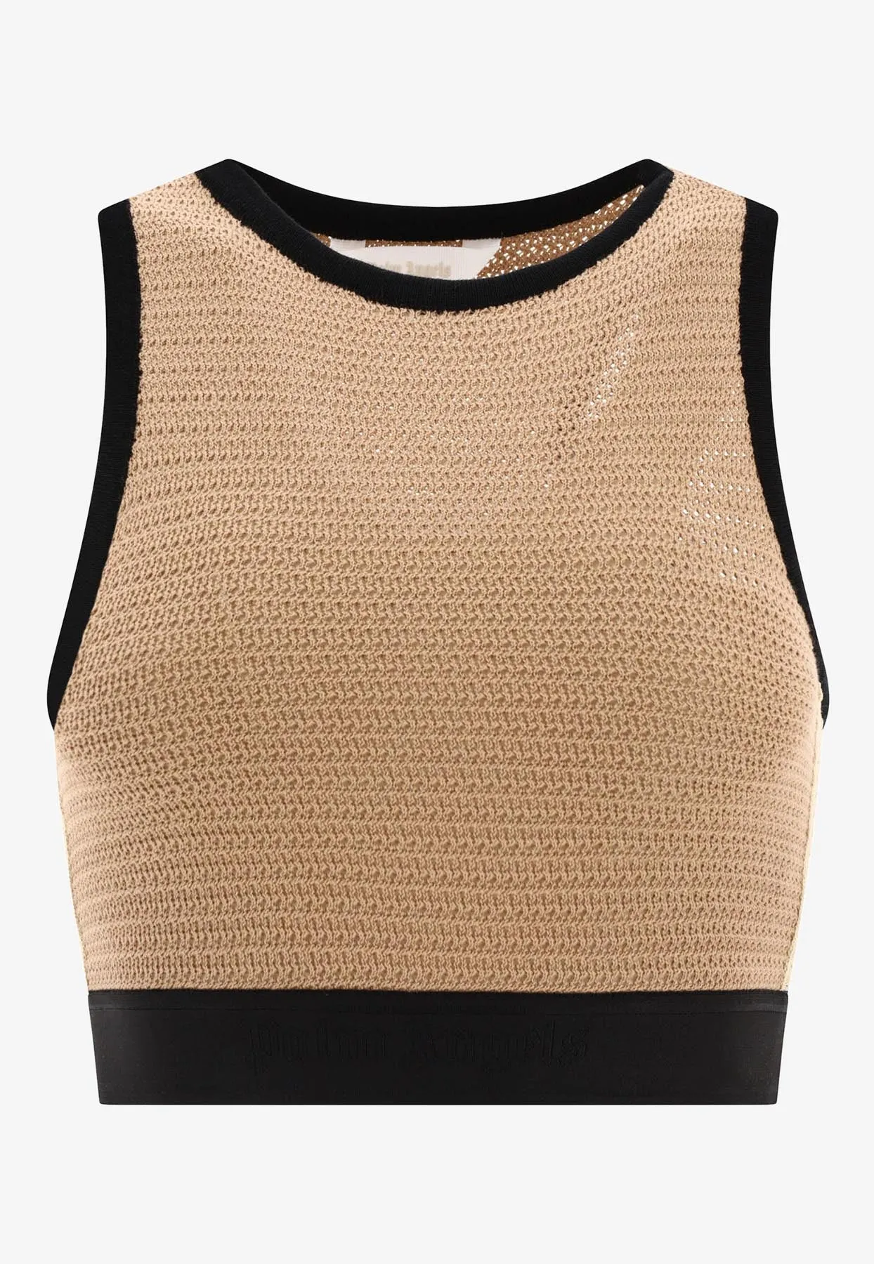 Logo Tape Cropped Knit Top